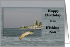 Lake Fishing, Happy Birthday Fishing Son card