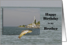 Lake Fishing, Happy Birthday Fishing Brother card
