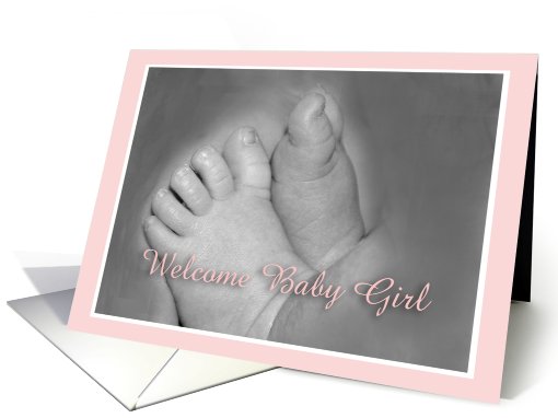 Baby Feet, Welcome Baby Girl card (803545)