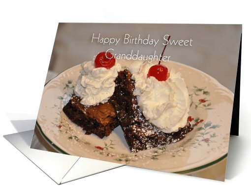 Chocolate Dessert, Happy Birthday Sweet Granddaughter card (810306)