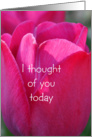 I thought of you today, pink tulip card