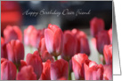 Happy Birthday Dear Friend, Red Tulips card