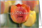 Happy 18th Birthday Niece, Orange and yellow tulips card