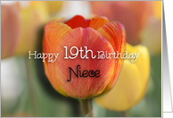 Happy 19th Birthday Niece, Orange and yellow tulips card