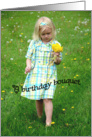 A Birthday bouquet, young girl collecting dandelions card