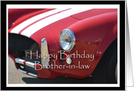 Happy Birthday Brother-in-law, red and white classic car card