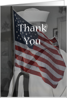 Thank you, Sailor background with American flag over card