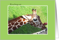 Reaching out, get well card with giraff card