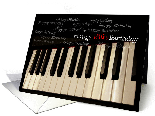 Happy 13th Birthday, Piano keys with black background and... (854762)