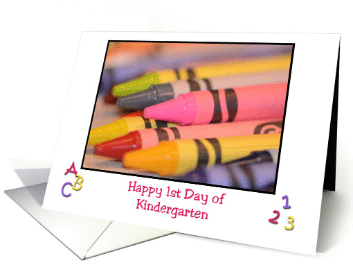 Happy 1st Day of Kindergarten, white background with... (856439)