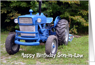 Happy Birthday Son-in-law, photo of old blue tractor card