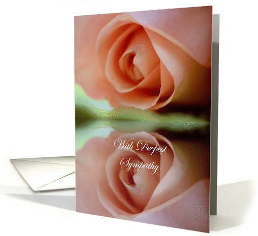 With Deepest Sympathy, pink rose reflection card (865056)
