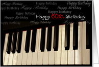 Happy 60th Birthday, photo of a piano keys card