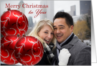 Merry Christmas to You, red bulbs card