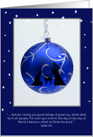 First Christmas Navitity, blue ornament with verse and navitivy card