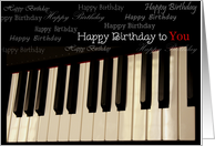 Piano Keyes Birthday, Piano Keys Photo design card