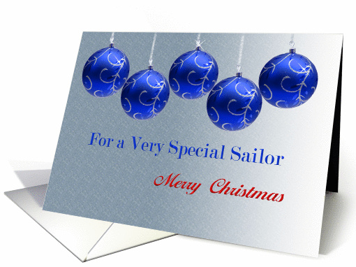 Special Sailor Christmas, blue ornaments card (880861)