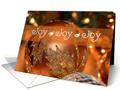 Joy Joy Joy, Christmas ornaments and lights card (883571)
