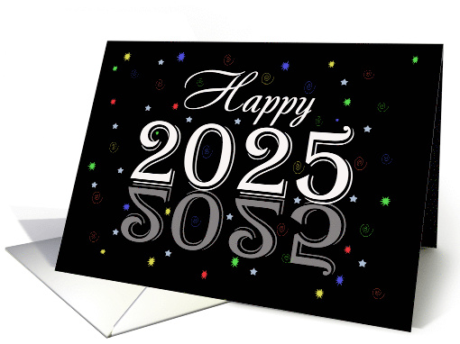 Celebrating 2025 Black Background with White card (884081)