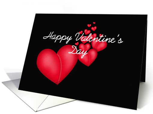 Red Hearts Valentine, Red hearts on black background card (891359)