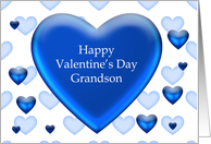 Happy Valentine’s Day Grandson, Blue hearts card