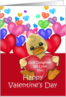 God Daughter Ducky Valentine, Duck with hearts card