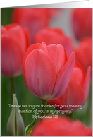 Red Tulip Blank Notecard, Red Tulips Scripture card