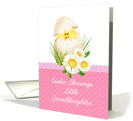 Easter Blessings Granddaughter, egg, flowers, baby chick card (907106)