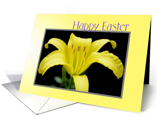 Happy Easter Lily, yellow lily card (907766)