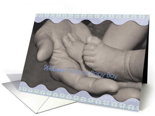 Welcome Baby Boy, Feet and hands card (912107)