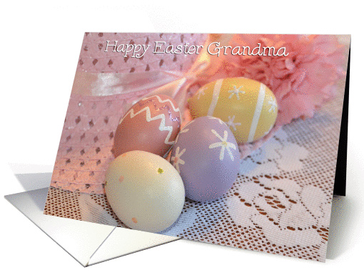Grandma Easter Eggs, colored eggs card (914770)