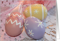 Easter Eggs Mom and Dad, colored eggs card