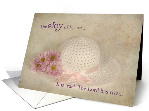 Joy of Easter, Hat and flowers card (915874)