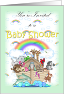 Noah’s Art Baby Shower Invitation, Noah’s Art, green card