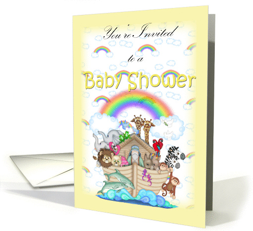 Noah's Art Baby Shower Invitation, Noah's Art, yellow card (916513)