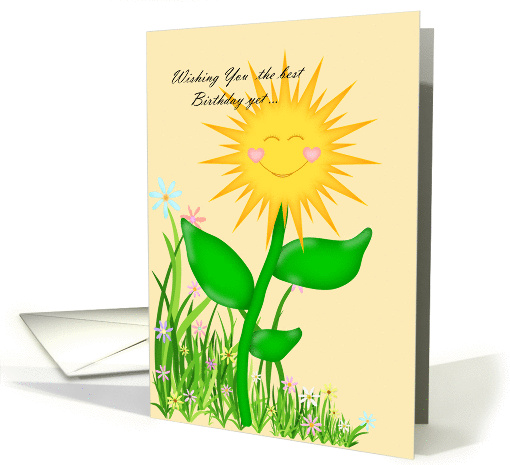 Sunshine Birthday, Sun-flower card (918704)