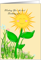 Sunshine Birthday, Sun-flower card