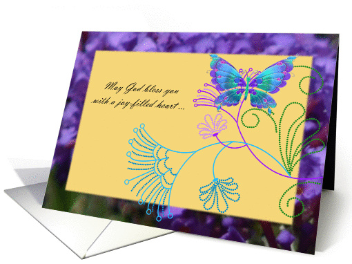 Butterfly birthday, purple blue butterfly card (920268)