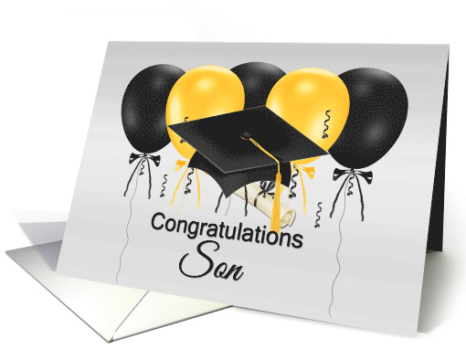 Congratulations For Son's Graduation, Grad Caps,... (924762)