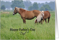 Happy Father’s Day Dad, Two Horses in pasture card