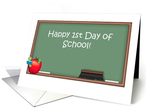 School, 1st Day, chalkboard, apple card (955629)