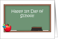 School, 1st Day, chalkboard, apple card