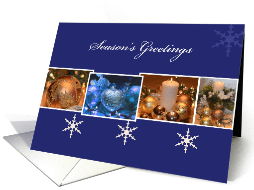 Blue Snowflake Season's Greetings, 4 photos, snowflakes card (956503)