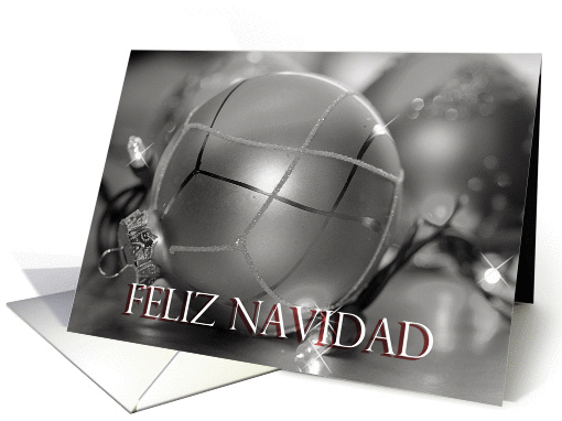 Feliz Navidad Silver Ornament, Spanish card (957151)