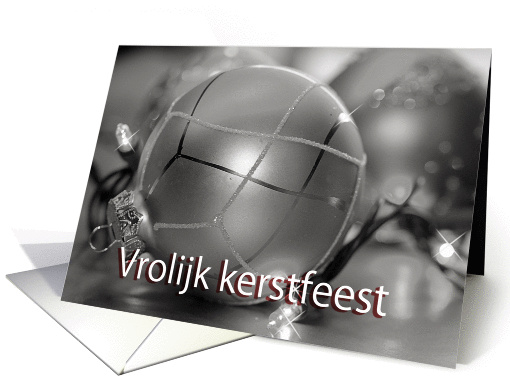 Dutch Merry Christmas Ornaments, silver, lights card (957203)