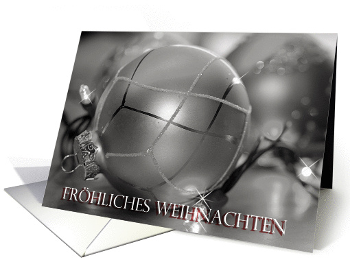 German Merry Christmas Ornaments, silver, lights card (957207)