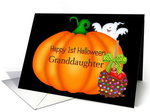 Happy 1st Halloween Granddaughter, pumpkin, candy card (964263)