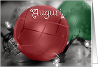 Italian Seasons Greetings, Red, Green Ornaments card