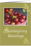 Thanksgiving Blessings, From Our Home to Yours, basket of apples card