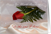 Happy One Month Anniversary to My Husband, red rose card